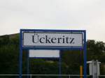 Das Bahnhofsschild von ckeritz am 19.7.2007