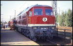 Fahrzeugschau am 29.8.1993 im Bahnhof Uelzen mit Großdiesel Lok 232191.