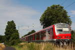Am 22.07.2019 schob 143 854 die S4 nach Dortmund-Lüttgendortmund am Haltepunkt Massen in Unna raus.