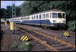 Abgestellte ETA Triebwagen, vorn 515611 an der Ladestation im Bahnhof Wanne Eickel.