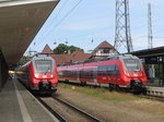 442 843 und 442 856 im Juli 2016 in Rostock-Warnemünde