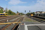 Blick vom Bahnsteig 5 in Weiden (Oberpf) am 12.11.2023 in Richtung Bayreuth und Hof.