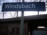 Bahnhofsschild Bahnhof Windsbach
