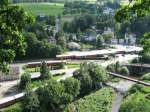 Blick auf das Zughotel und die Zschopau in Wolkenstein, 05.07.09