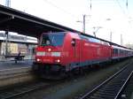 146 241 ist am 10.Mrz 207 mit einem RegionalExpress aus Nrnberg Hbf im Hauptbahnhof von Wrzburg eingefahren.
