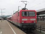 143 265-7 steht am 27. August 2013 mit einem RE aus Stuttgart Hbf im Wrzburger Hbf.