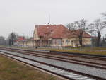 Menschenleerer Bahnhof Zinnowitz am 24.November 2018.