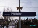 Bahnhofsschild von Zwickau Plbitz.04.01.2011
