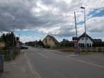 Bahnübergang in Zempin(Insel Usedom) am 13.Juli 2014.