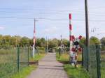 Bahnübergänge  auf dem Tunnelweg zwischen Moselstraße und Erich-Klausner-Strasse in Blankenfelde am 28.