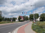 Bahnübergang am Bahnhof in Löcknitz am 17.Juli 2016.