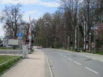Bahnübergang in Heiligendamm für die Mollistrecke.Aufgenommen am 01.Mai 2021.