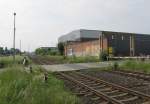 Der Bahnbergang An der Lache am 09.06.2013 in Erfurt Nord.