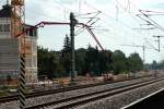 Betonierungsarbeiten fr die Brcke der neuen S-Bahntrasse in Radebeul West am 04.08.2012 um 09:20 Uhr aufgenommen