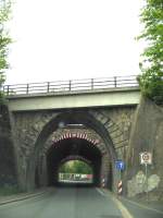 Die 3 Bahnbrcken ber die Gieereistrae in Stollberg 07.05.07  ber die Mittlere fhrte einst das Streckengleis Richtung Zwnitz