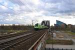 MRCE/Dispolok Flixtrain ES 64 U2-505 (182 505-8) mit dem Flixtrain am 09.03.19 auf der Deutschherrenbrücke in Frankfurt am Main von einen Steg aus fotografiert