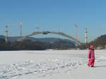 10. Januar 2009, Bauzustand der Brücke über den Froschgrundsee im Zuge der Neubaustrecke Erfurt - Ebensfeld.