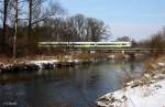 AGILIS 440 911 als ag 84319 Ingolstadt - Eggmhl, KBS 993 Regensburg - Ulm, Donautalbahn, fotografiert auf der Paarbrcke bei Manching am 09.02.2012