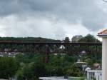 Hülsbachtalbrücke in Westerburg/Westerwald-1906/7 erbaut,seit 1985 unter Denkmalschutz,seit 1995 definitiv für jeden Bahnverkehr gesperrt-  wunderschönes Bauwerk vor Schloss