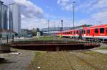 Drehscheibe der Eisenbahnfreunde Kraichgau am Bahnhof Sinsheim Elsenz. 13.4.2013