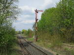 Die Züge,aus dem Kieswerk in Immelborn,können auf Hauptsignal,direkt ausfahren.Aufnahme vom 29.April 2022.