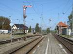 Neben Demmin verfgt der Bahnhof Grimmen ebenfalls noch Formsignale,an der Strecke Stralsund-Neustrelitz.Hier sind es die Drei Ausfahrsignale Richtung Stralsund die ich am 03.Oktober 2012