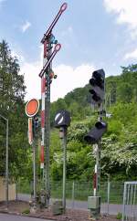 Signale am Eingang zum  Lokschuppen Gerolstein  - 08.06.2013