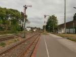 2 Formsignale stehen in Rheindahlen Bahnhof und werden noch mit Seiltechnik betrieben. Rheindahlen 26.04.2014