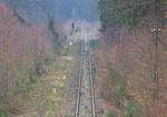  Winter  in der Lausitz, am KM 24,4, ehemalige Strecke Wilthen - Neustadt(Sachsen)  Die Strecke wird noch bis zum Steinbruch Oberottendorf betrieben.