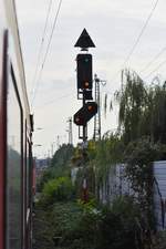 Einfahrsignal  F450  sichert die Einfahrt aus Rheine in den Hauptbahnhof von Münster.