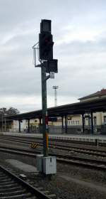 Ein Eisenbahnsignal in Gera. Foto am 03.11.2012