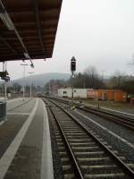 Ein Lichtsignal in Bahnhof Gro Umstadt am 25.02.11