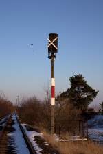 Signal A  des schon lange stillgelegten Bahnhofes Elsnig an der Strecke Torgau-Pretzsch.