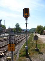 berwachungsignal im Bahnhof Zell am Hammersbach KBS722 22.4.07