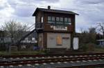 An der Bahnhofsausfahrt in Richtung Hoffenheim steht das ehemalige Stellwerk Sinsheim/Elsenz II.