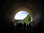 Nach ca. 75 min. Gehzeit ist das Ende des Tunnels in Sicht. Ediger-Eller am 23.06.2012