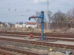 Neben den Gütergleisen in Oranienburg steht dieser Wasserkran.Aufnahme vom 11.April 2015.