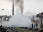 Einfach mal so richtig Dampf ablassen! So dachte es sich wohl 011 075-9 am 16.4.16 im Museum Bochum Dahlhausen bei den Führerstandsmitfahrten.