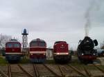 Am 14.04.13 fand in Weimar beim TEV ein Fotoshooting mit der 03 2155 und 110 001 statt. Hier zusehen mit der 132 010 und 120 198.