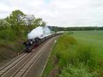 Am 18.05.13 fuhr die 03 1010 (Schublok 119 158) mit reichlich Versptung von Berlin nach Neuenmarkt-Wirsberg zum Dampfloktreffen, hier in Drochaus/V.