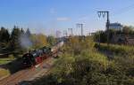 03 1010 fuhr am 04.05.2013 mit einem Sonderzug von Papenburg nach Schwerin, hier in Leer.