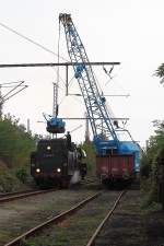 Die 03 1010-2 wird für die Heimreise vorbereitet, so gesehen beim 11. Berliner Eisenbahnfest in Berlin-Schöneweide am 21.09.2014.