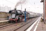 03 1010 mit dem (SDZ 13485) der Tourismus und Warnetalbahn GmbH von Leipzig Hbf nach Ostseebad Binz in Berlin-Lichtenberg am 07.11.2015. Am Zugende schob die 118 770-7 (228 770-4). Die 03 1010 feierte am 07.11.2015 ihren 75sten Geburtstag. 