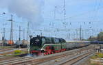 Letzte Fahrt der 18 201 / 02 0201-0 mit dem Sonderzug von Cottbus nach Meiningen zu den Dampfloktagen im Werk Meiningen in Großkorbetha 01.09.2018