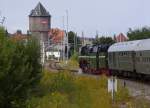 18 201 am 01.09.2012 mit einem Zug der Sonderzugveranstaltungen Chemnitz, auf der Fahrt von Dresden zu den XVIII.