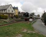 Die 18 201 auf dem Weg nach Cheb über die (Mehlbahn). Aufnahmeort ist Bernsgrün der 18.04.2015