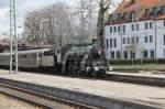 Einfahrt eines Dampfsonderzuges mit der bay.S 3/6(18 478)in Lindau Hbf.13.04.13