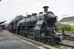 Im Bf Nördlingen setzt S3/6 3673 zurück an den Museumszug des Bayerischen Eisenbahnmuseums, den sie ins Bw zu ziehen wird.