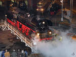 Die Dampflokomotive 35 1097-1 auf der Drehscheibe des Eisenbahnmuseums in Dresden.