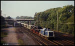 Am 12.10.1991 überführte 211012 des BW Osnabrück den Sonderzug des Eisenbahn Kurier mit Lok 381772 nach Hasbergen. Hier durchfährt der Zug gerade den Bahnhof Natrup - Hagen.